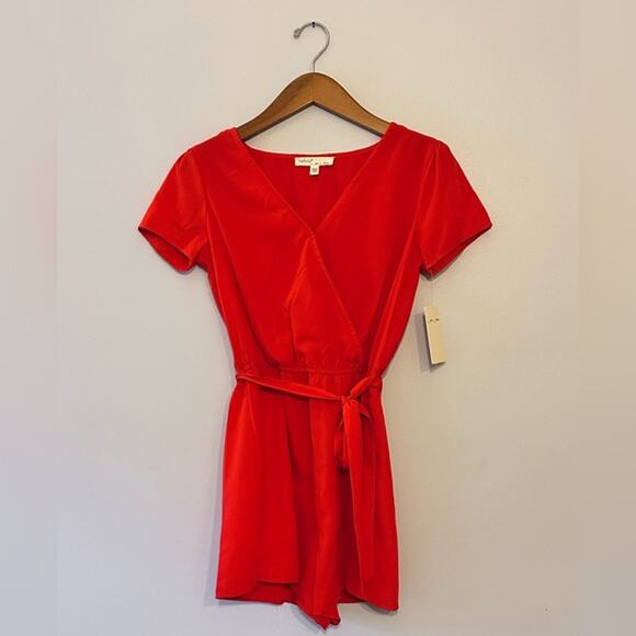 BeBop Red Wide Leg Romper XS - Picture 6 of 11